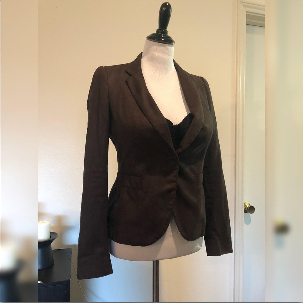 Brown suede boss lady blazer